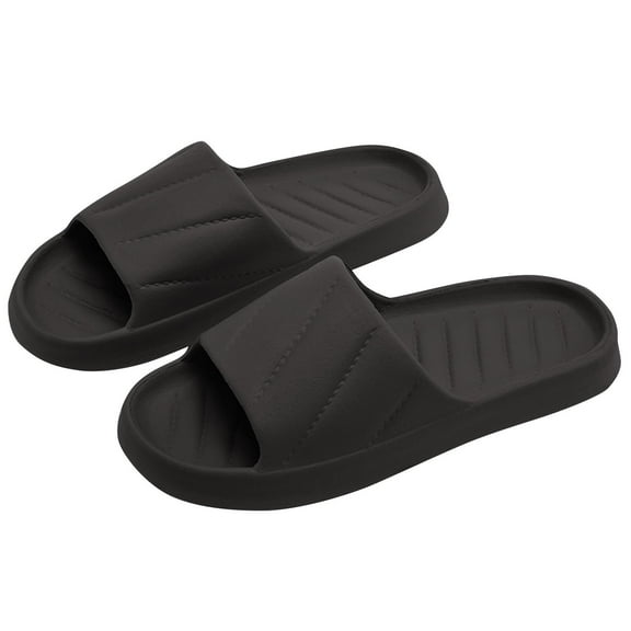KIJBLAE Men's Summer Anti-Slip Quick Drying Sandals Slippers House Bathroom Slides Soft Beach Sandals Black 39