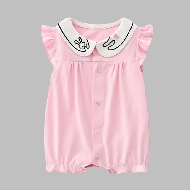 JDQJBZ Barboteuse à Manches Courtes pour Tout-Petit Bébé Fille, Manches à Imprimé Tomate