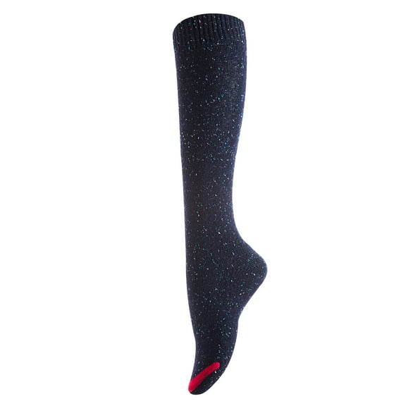 Lian LifeStyle Women's 1 Pair Awesome, Breathable, Fancy and Cozy Knee High Cotton Boot Socks HR158212 Size 6-9 Navy