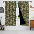 thumbnail image 6 of Green Camouflage Bedroom Curtains, Military Style Blackout Window Drapes for Bedroom Living Room 2 Panel Sets, 42x84 Inch, 6 of 6
