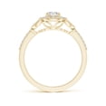 thumbnail image 2 of ANGARA Natural Diamond Halo Leaf Shank Engagement Ring in 14K Yellow Gold for Women (Size-4.5mm| Color-H| Clarity-SI2) | April Birthstone, Anniversary, Jewelry Gift for Women | Natural Diamond Ring, 2 of 9