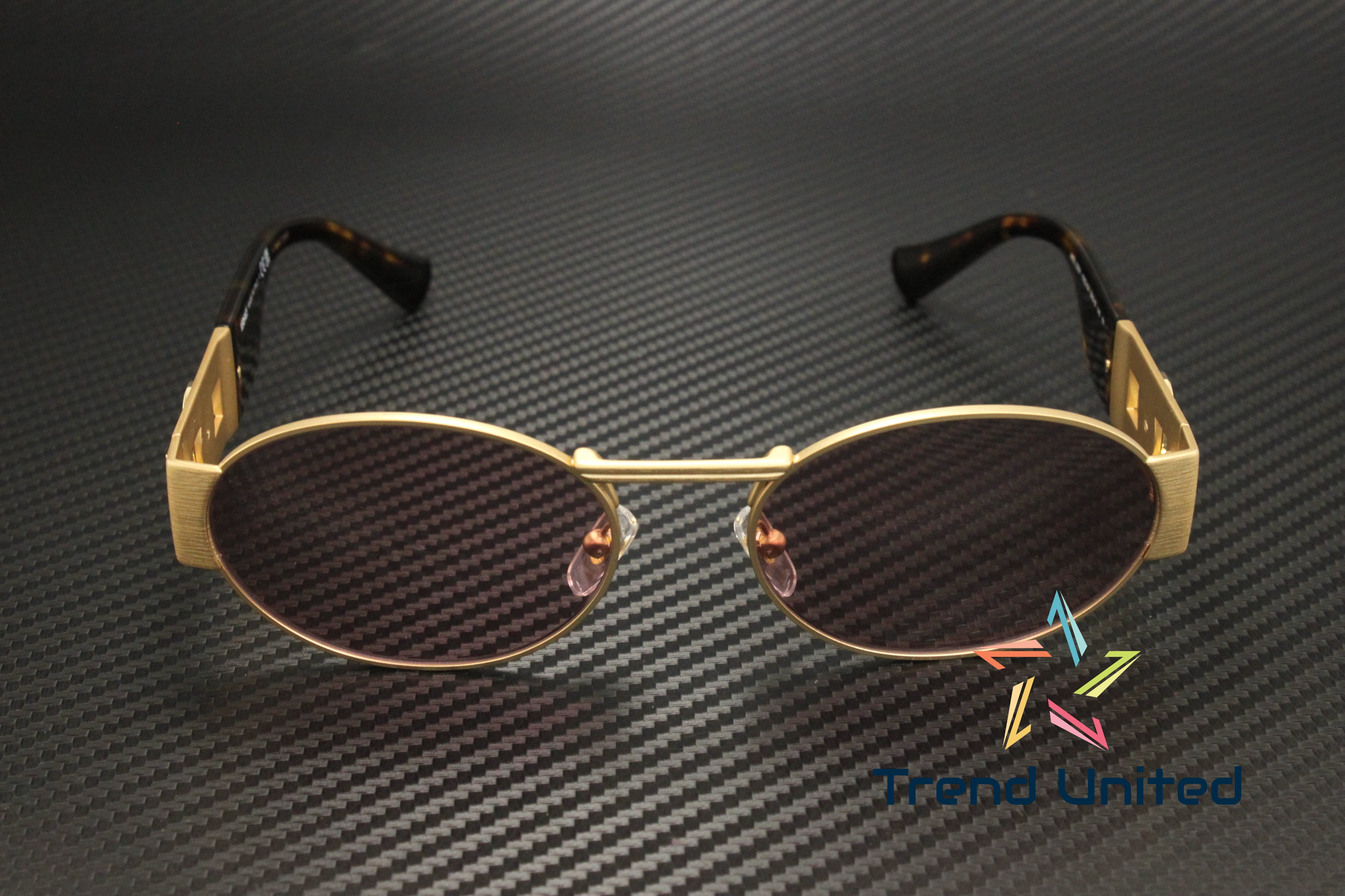 Versace VE 2264 Metal Unisex Oval Sunglasses Matte Gold 56mm Adult
