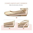 thumbnail image 7 of Bocca Girl's Golden Pu Ballet Flat Ankle Strap Ballerina Flat Shoes Size 5, 7 of 7