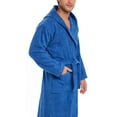 thumbnail image 3 of Men Hooded Bathrobe For Men 100% Cotton Terry Bathrobes with Hood Towel Spa Robe, 3 of 7