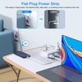 thumbnail image 4 of Protector contra sobretensiones de enchufe plano, cable de extensión ultrafino de 5 pies con 4 cargadores de pared USB (2 puertos USB C), 6 tomas de corriente ampliamente espaciadas, tira de alimentac, 4 of 5