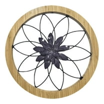 Ikeay Farmhouse Round Wall Decor 11.81 Inch Wood & Metal Rustic Wall Art for Living Room Bedroom Kitchen Bathroom Home Decoration Purple