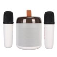 thumbnail image 5 of Altavoces de karaoke inalámbricos con luz RGB, altavoz Bluetooth 5.3 con 2 micrófonos inalámbricos, máquina de karaoke portátil para fiestas familiares, color blanco, 5 of 5