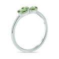 thumbnail image 4 of SZUL Women's Green Amethyst Pear Shape Three Stone Ring in 10K White Gold, 4 of 6