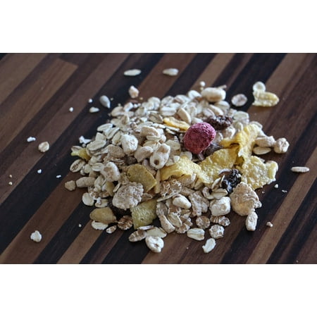 Canvas Print Muesli Healthy Breakfast Eat Cereals Fruits Food Stretched Canvas 10 x