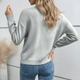 thumbnail image 4 of Winter Sweaters for Women Elegant Winter Knit Pullover Sweater With Lace Trim Neck Long Sleeve Casual Loose Fit Top For Fall Season Comfortable Soft Yarn Fashion Apparel Christmas Sweaters, 4 of 6