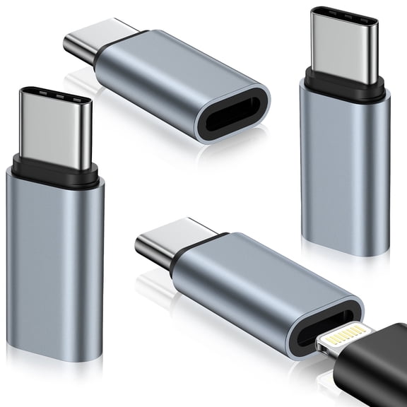 4 Pack Light-ning to USB C Adapter,Gender Charger Adapter for iPhone Type C to Light-ning Adapter Fast Charging&Data Transfer Converter Competible for iPhone 16 15 Samsung,Not for Audio/Headphone/OTG