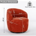 thumbnail image 2 of Swivel Barrel Chair, 360 Degree Swivel Small Single Sofa with Wooden Frame and Upholstered, Modern Round Accent Armchairs for Indoor, Living Room, Dining Room, Bedroom, Shopping Mall, Orange, 2 of 8