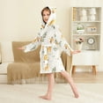 thumbnail image 4 of FORMRS Niños Bathrobe Unisex Hooded Robe Soft Plush Pajamas Sleepwear, Size 2-3T, Cartoon Giraffe, 4 of 7