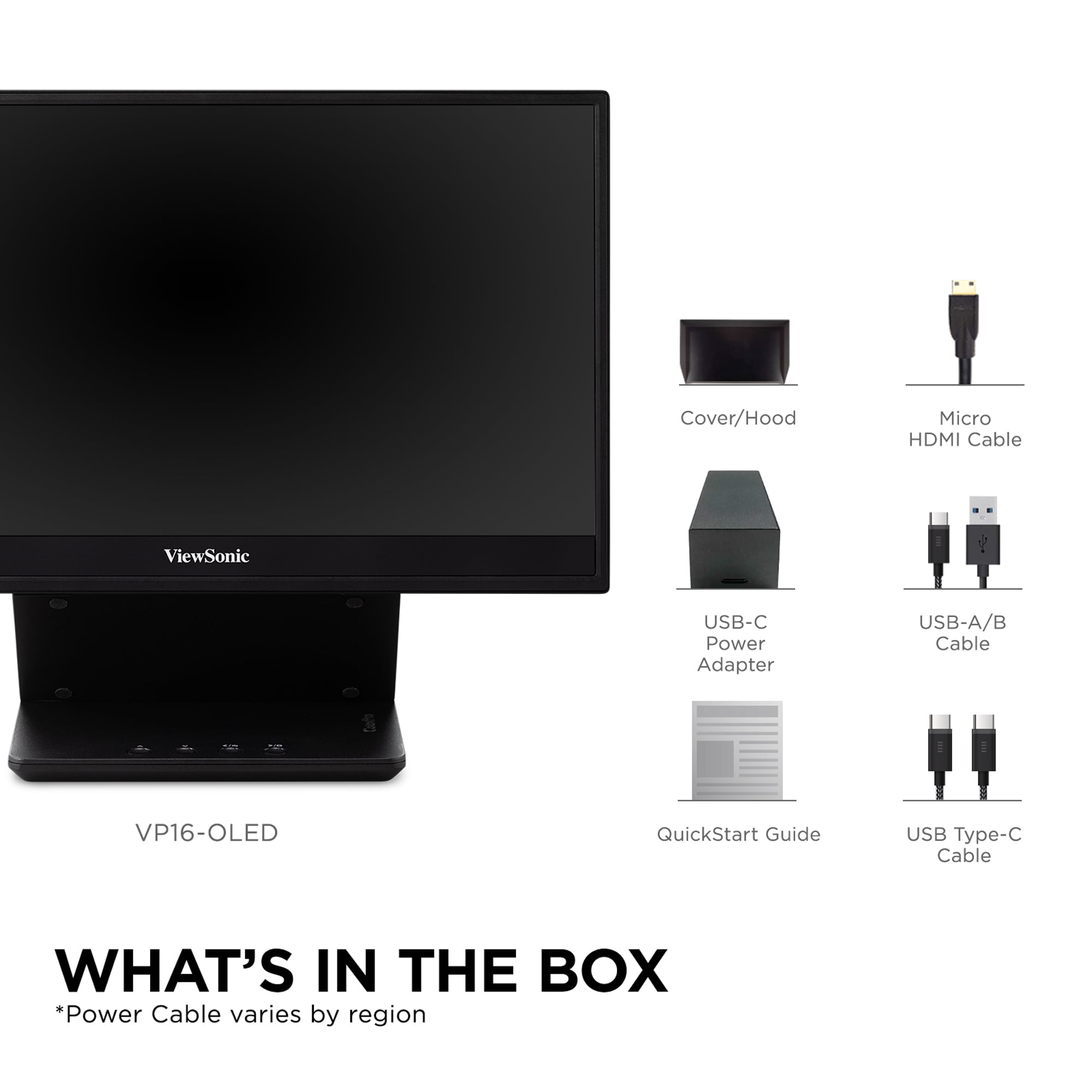 ViewSonic VP16-OLED Ergonomic Stand Portable 15.6" 1080p OLED Monitor