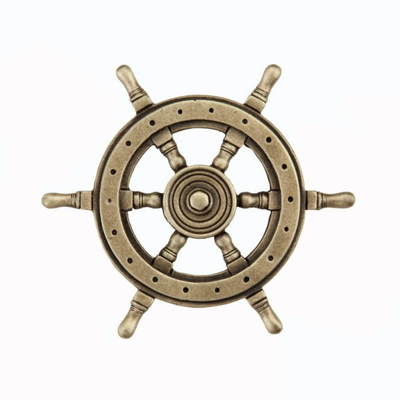 Acorn Manufacturing DPCAP Artisan Collection Ships Wheel Knob, Antique Brass