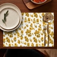 thumbnail image 5 of White Yellow Flower Sunflower Pattern Summer Placemats Table Placemats Set Of 4-Linen Kitchen Washable Placemats Table Mats 11.8"x17.7" Non-Slip Heat Resistant, 5 of 6