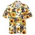thumbnail image 3 of Camisas de mapache kawaii para hombre, blusas de playa con estampado 3D de animales lindos, blusas casuales de manga corta con solapa y botones para vacaciones, 3 of 4