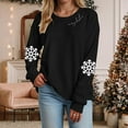 thumbnail image 2 of mgoYE Christmas Tshirts Women Sweatshirts Christmas Sweatshirt Women - Christmas Graphic Crewneck Tops Casual Sweater(Black,2XL), 2 of 5