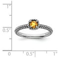 thumbnail image 5 of 925 Sterling Silver Stackable Expressions Checker-cut Citrine Antiqued Ring Size: 9; for Adults and Teens; for Women and Men, 5 of 5