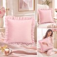 thumbnail image 6 of Kojanyu Ruffle Throw Pillow Cover, Solid Color Decorative Cushion Case, Romantic Ruffled Pillow for Sofa Bed Decor and Living Room Accent., 6 of 7