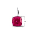 thumbnail image 2 of FJC Finejewelers 7x7mm Cushion-Cut Created Ruby Lever-back Drop Earrings, 2 of 7