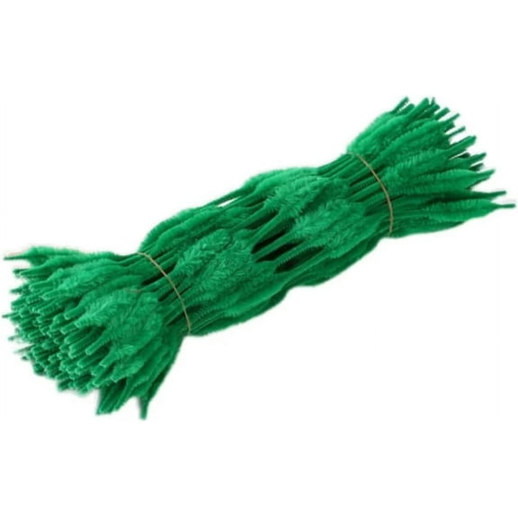 Pipe Cleaners - Pack of 100Chenille Stems Craft Supplies 13mm x 12 inch Fuzzy Bumpy Pipe Cleaners Crafts for Kids and Fun Home Activities (Green)