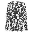 thumbnail image 5 of LYWC Vintage Cowhide Pattern - 1197 Long Sleeve Shirts For Women Oversized Tshirts Tops Tees Fall T-Shirts V Neck, 5 of 7