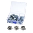 thumbnail image 1 of Uxcell T-nut 120 Pack 1/4"-20, 5/16"-18, 3/8"-16 Zinc Plated Steel 4 Pronged Tee Nuts, 1 of 6