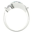 thumbnail image 4 of Three-Stone Engagement Ring for Women - 3.5ct Blue Moissanite in 14K White Gold Promise Ring, 4 of 7
