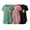 Light Green + Pink + Black, variant on 3 Pack Maternity Nursing Shirts Double Layer Breastfeeding Tops Short Sleeve Crew Neck Tees Postpartum Clothes