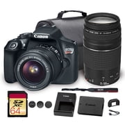 Canon EOS Rebel T6 DSLR Camera with 18-55mm Lens (1159C003) + EF 75-300mm Lens + Accessories