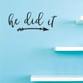 thumbnail image 1 of He Didt It Quote Lettering Art Sticker | Gentlemen Men Boys Bathroom Bedroom Removable Adhesive Wall Arrow Decal Decoration 12" x 30", 1 of 4