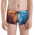 thumbnail image 5 of Yiaed Red And Blue Fire Lion Print Boys' Boxer Briefs Cotton Casual Stretch Comfort Boys Boxers - Kids Boxer Briefs Underwear for Boys (6-18)-Medium, 5 of 5