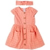 Little Lass Toddler Girls 2-pc. Eyelet Button Down Dress Set 2T Coral pink