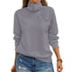 thumbnail image 2 of Sudadera con Cremallera para Mujer, Cuello Alto, Larga, Informal, Holgada, Tops Gris L, 2 of 9