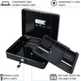 thumbnail image 3 of Locking Cash Box with Lock Money Box with Cash Tray Lock Box with Key Money Saving Organizer .Lx .Wx .H es XL Large, 3 of 9