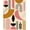 Pink, Pattern 1, variant on Design&I 8'x10' Washable Area Rug Sleek Flatweave Pet Friendly Pink and Mustard Geometric Art Bold Abstract Shapes with Modern Lines for King Size Bedroom, Under Bed