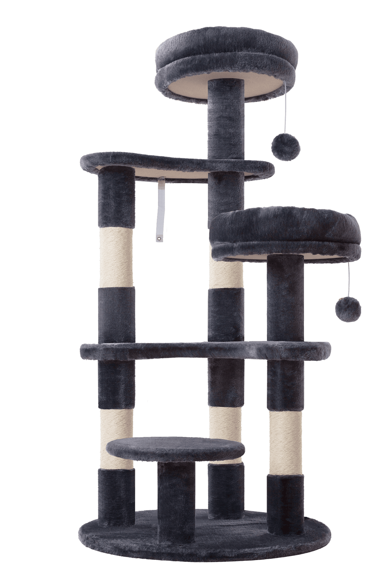 Amolife 55.5" Large Cat Tree and Tower with 5 Scratching Posts, Cat Perches for Indoor Cats and Kittens, Blue Gray