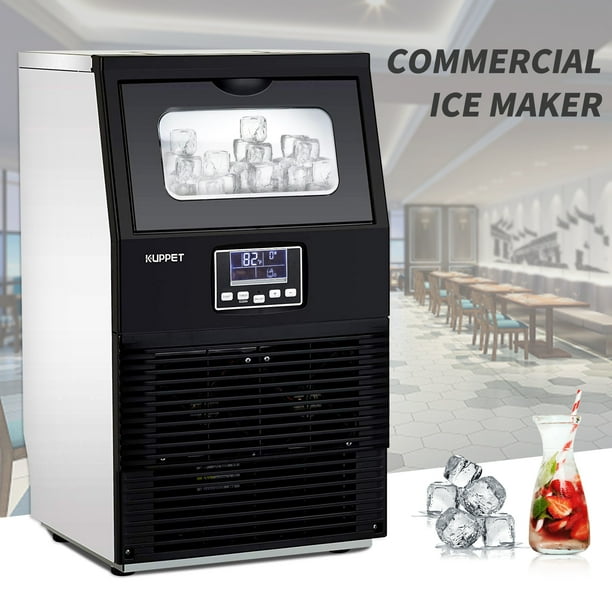 KUPPET Commercial Ice Machine, Freestanding Automatic Portable Ice Cube