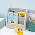 thumbnail image 6 of Qaba Toddler Table and Chair Set, with Whiteboard, Kids Writing Desk Homework Table, Gray, 6 of 9