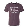 thumbnail image 2 of Wild Bobby Plot Twist He Lives Luke 24:23 Inspirational/Christian Men Premium Tri Blend Tee, Vintage Purple, Medium, 2 of 5