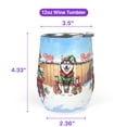 thumbnail image 5 of Merry Christmas Woofmas Xmas Noel Siberian Husky Elf Candy Cane Snow 12oz Stainless Steel Wine Tumbler Insulated Cup with Lid Husky Dog Lover Gifts - 13017, 5 of 5