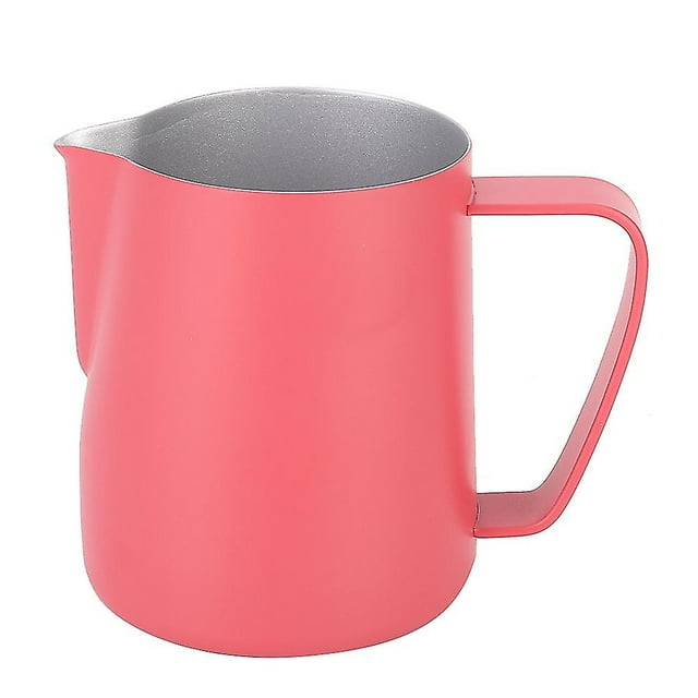 Pichet à mousse de lait en acier inoxydable de 600 ml, idéal pour la maison, le café ou le latte art, rose rouge