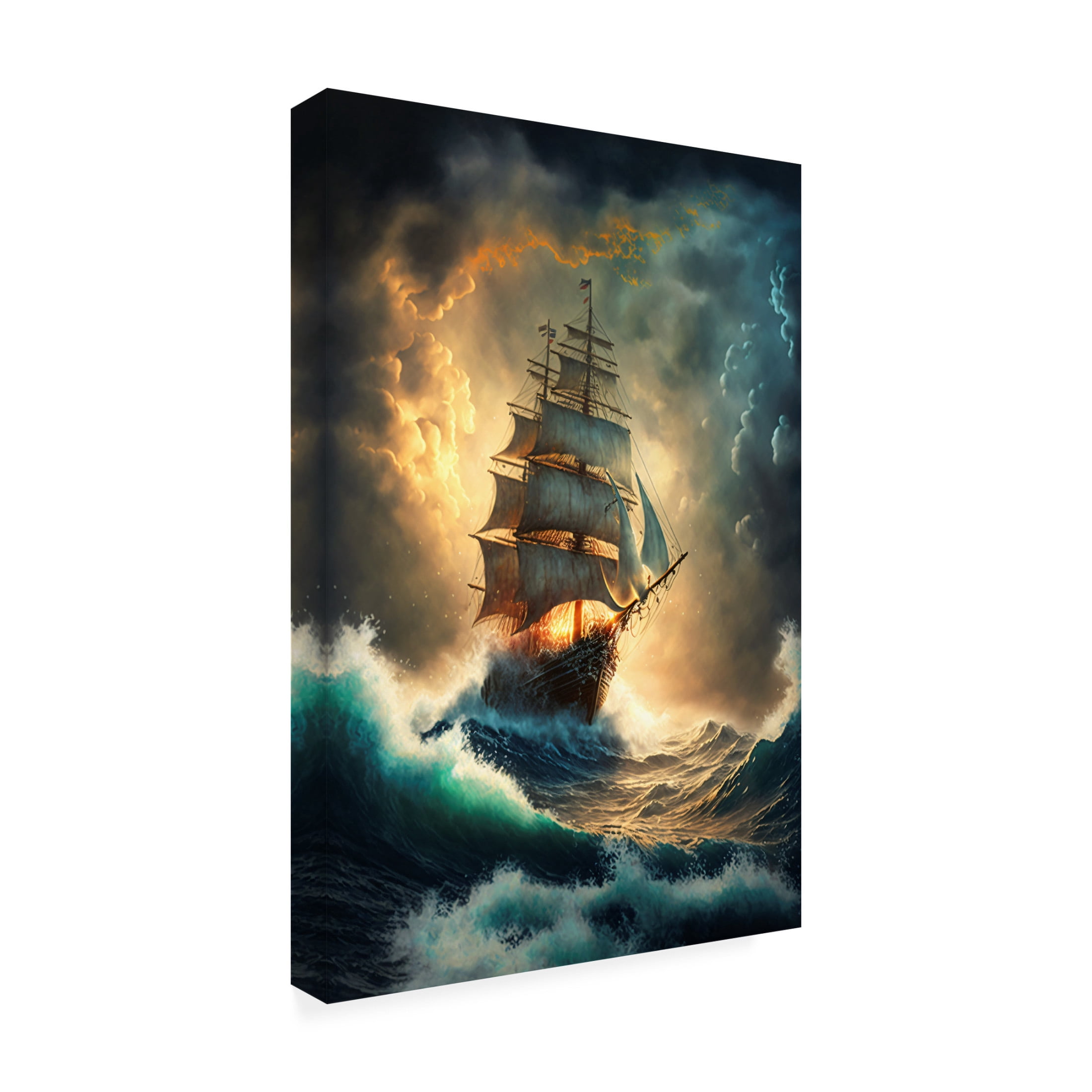 Canvas Wall Art - Ray Heere 'The Flying Dutchman 15' Wall Art for Living Room, Bedroom, or Office Décor by Trademark Fine Art - 12 x 19 Inches