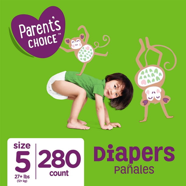 Parent's Choice Diapers, Size 5, 280 Diapers (Mega Box)