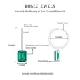 thumbnail image 6 of Rosec Jewels Lab Created Emerald Drop Earrings with Moissanite for Women - 7X9 mm, 10K White Gold, 6 of 7