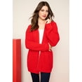 thumbnail image 3 of Roaman's Women's Plus Size Thermal Waffle Hoodie Zip Up Cardigan Jacket, 3 of 6