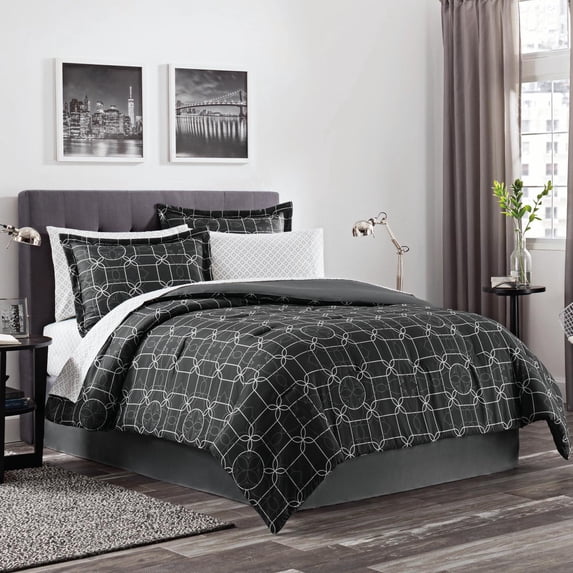 Martex Cathedral Queen Black Bed-In-A-Bag