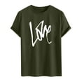 thumbnail image 4 of UVEASISHA Valentine Day T Shirts for Men Short Sleeve Crewneck Tee Love Letter Print Tshirts Casual Regular Fit Gym Workout Shirt Holiday Gifts Army Green XL, 4 of 4