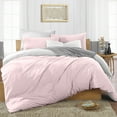 thumbnail image 1 of SGI Bedding 3 Piece Reversible Cotton Duvet Cover Pink Solid 600TC Twin, 1 of 8